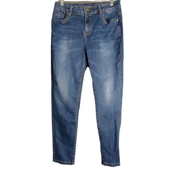 Lolo Blues Fashion Jeans Distressed High Rise Skinny Dark Wash 30"x 28" - Picture 1 of 8
